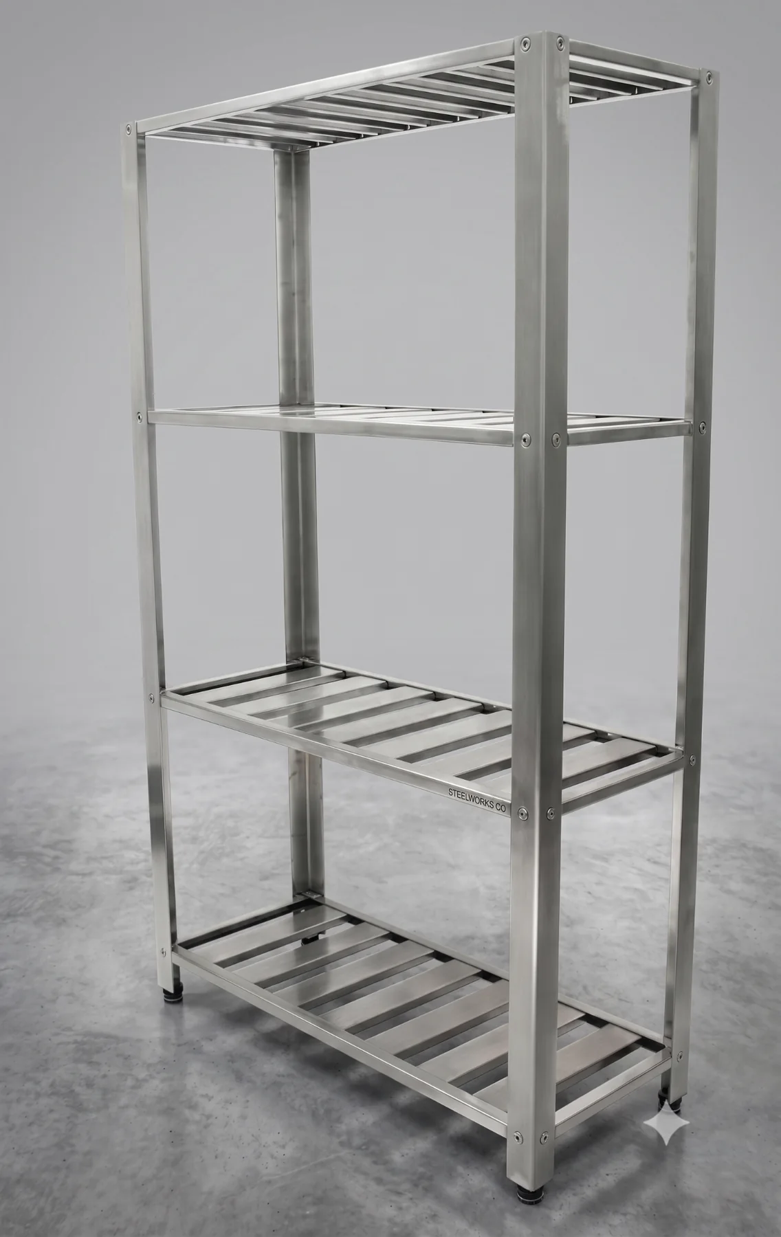 Prateleira de grade em aço inox